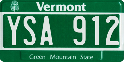 VT license plate YSA912