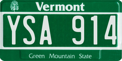 VT license plate YSA914