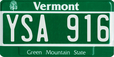 VT license plate YSA916