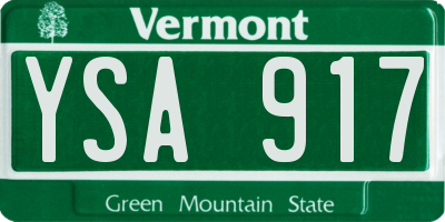 VT license plate YSA917