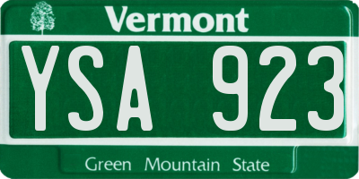 VT license plate YSA923