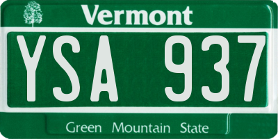 VT license plate YSA937