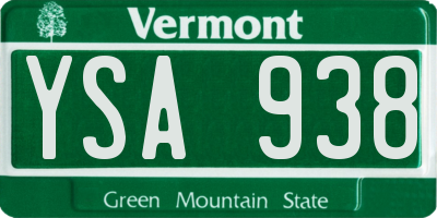 VT license plate YSA938
