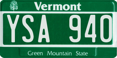 VT license plate YSA940
