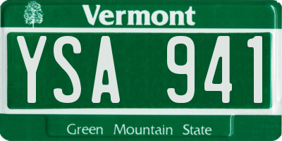 VT license plate YSA941