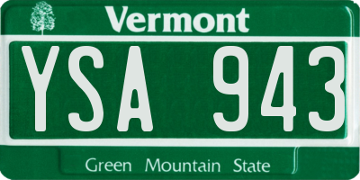 VT license plate YSA943