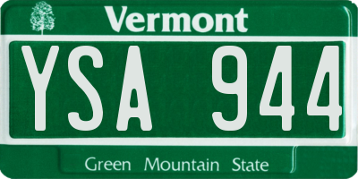 VT license plate YSA944