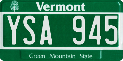 VT license plate YSA945