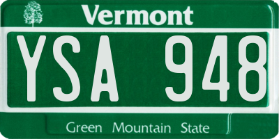 VT license plate YSA948