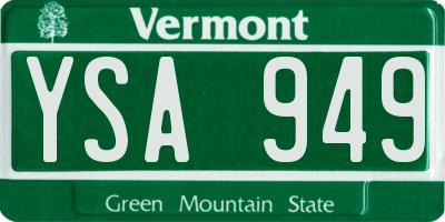 VT license plate YSA949