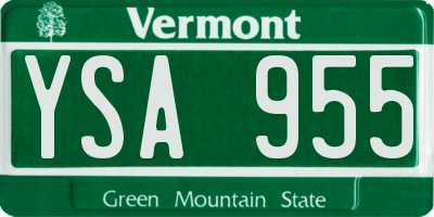 VT license plate YSA955