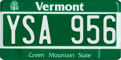 VT license plate YSA956