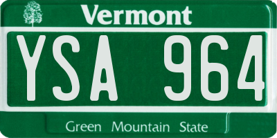 VT license plate YSA964