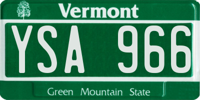 VT license plate YSA966