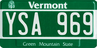 VT license plate YSA969