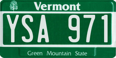 VT license plate YSA971