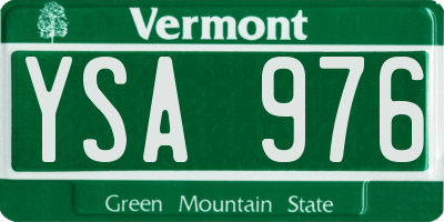 VT license plate YSA976