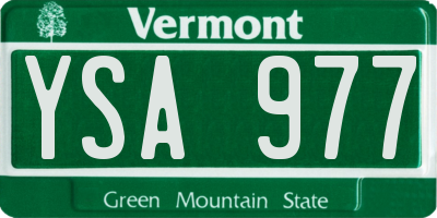 VT license plate YSA977