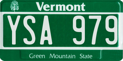 VT license plate YSA979