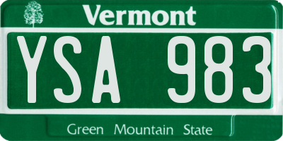 VT license plate YSA983