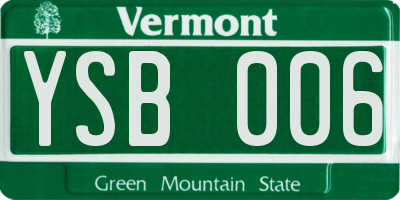 VT license plate YSB006
