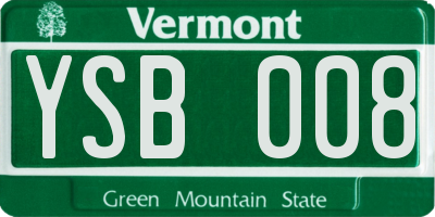 VT license plate YSB008