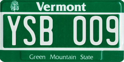 VT license plate YSB009