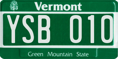 VT license plate YSB010