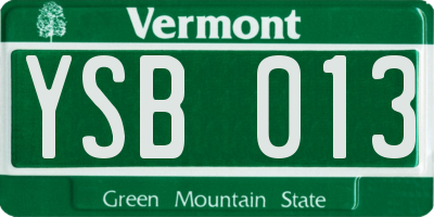 VT license plate YSB013