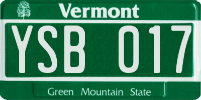 VT license plate YSB017