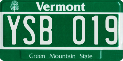 VT license plate YSB019