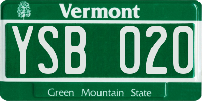 VT license plate YSB020