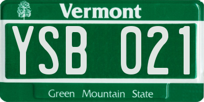 VT license plate YSB021