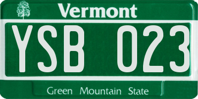 VT license plate YSB023