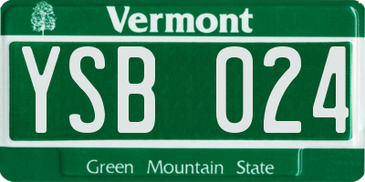 VT license plate YSB024