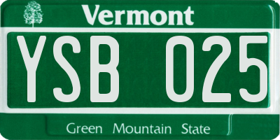 VT license plate YSB025