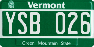 VT license plate YSB026