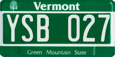 VT license plate YSB027