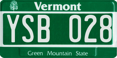 VT license plate YSB028