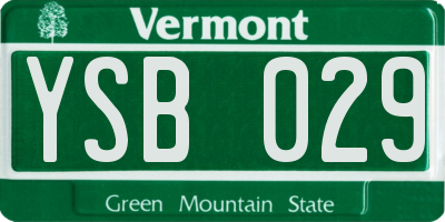 VT license plate YSB029