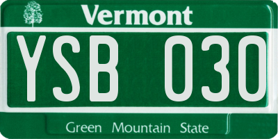 VT license plate YSB030