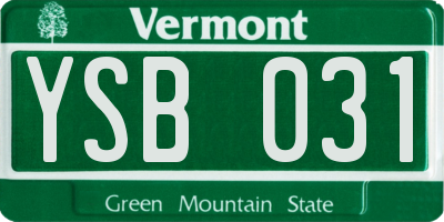 VT license plate YSB031