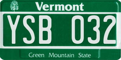 VT license plate YSB032