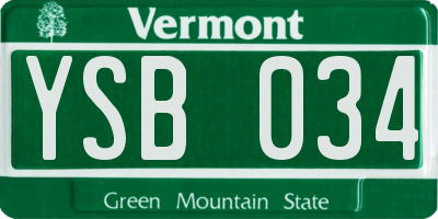 VT license plate YSB034