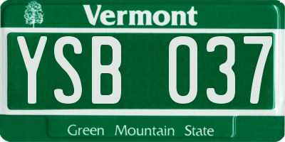 VT license plate YSB037