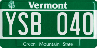 VT license plate YSB040