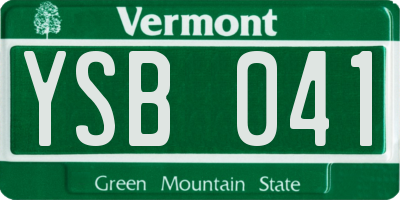 VT license plate YSB041