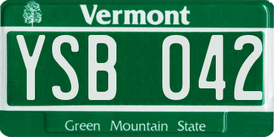 VT license plate YSB042