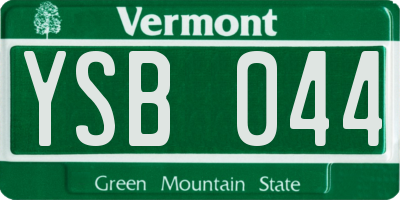 VT license plate YSB044