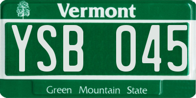 VT license plate YSB045